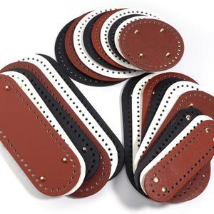 니트 가방에 대 한 1 조각 라운드 타원형 바닥 DIY 크로 셰 뜨개질 PU 가죽 자료 하단 부분 액세서리 유니