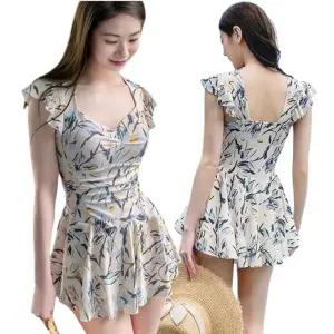 플로랄 원피스 수영복 프릴 체형커버 모노키니 호캉스 휴양지 워터파크 CLAR1026