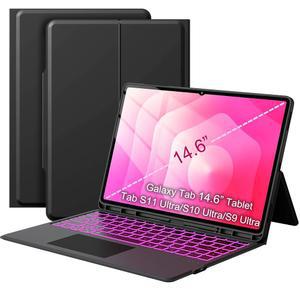 14.6인치 삼성 갤럭시 탭 S11 색상 케이스 폴리오 백라이트 - 울트라/S9 커버 있는 터치패드가 포함 울트라/S10 7가지 키보드 울트라 태블릿용 S 펜 북 홀더가 울트라/S8