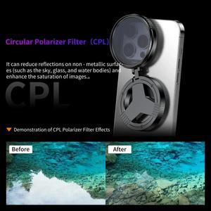 마그네틱 홀더 범용 52MM CPL 필터 원형 휴대폰 카메라 렌즈 편광 (맥세이프 아이폰 16  구글용)