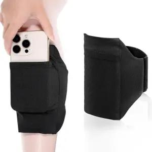 XLiUAX 다리 휴대폰 홀더 스트랩 발목 지갑 허벅지 종아리 조절 가능한 팔 파우치 미끄럼 방지 스포츠 완장