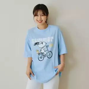 [핑크시슬리] 라이딩 프렌즈 박스 롱 반팔티