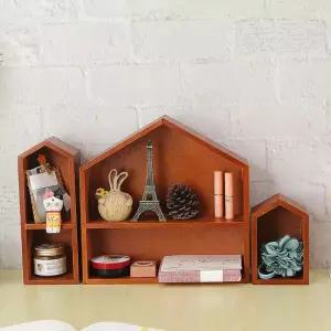 집모양선반 장식장 장식선반 원목 정리대 벽면 카페 북유럽 인테리어
