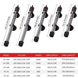 25/50/100/200/300W 어항 히터 민감한 온도 조절 기능이 있는 수족관 수중 설치 가능 다각도