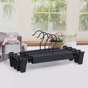 행운군 옷장정리 바지걸이 10P세트블랙 넓은집게바지걸이