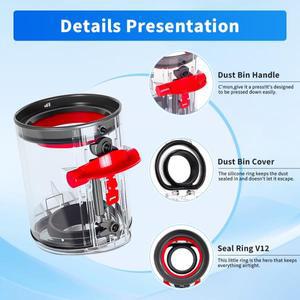 다이슨 V10 슬림 SV18 진공청소기 업그레이드된 먼지통 캐니스터 HEPA 필터 액세서리 먼지통 뚜껑 고정 부