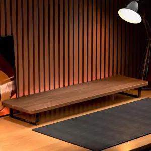 원목 목재 모니터받침대 스탠드 데스크탑 호두나무색 40x20 거북목 사무실