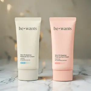 bewants 비원츠 스킨핏 에센스 선케어 세트 [톤업 선크림 50ml + 수분 선크림 50ml]