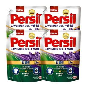 퍼실 라벤더 액상세제 드럼 일반 겸용 고농축 세탁세제 1.8L 4개
