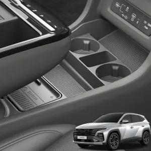 지파츠 더뉴 투싼 NX4 페이스리프트 하단 콘솔트레이 수납함 친환경 실리콘 논슬립