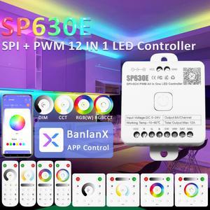 SP630E 12V 24V 5V 12 IN RGB RGBW 스트립 SPI RGBCCT LED 조명 2835 WS2811 WS2812B 단색 블루투스 5050 컨트롤러