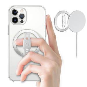 Magsafe 무선 충전 휴대폰 그립 스탠드 용 마그네틱 링 홀더 실리콘 핑거 스트랩 이동식 자동차