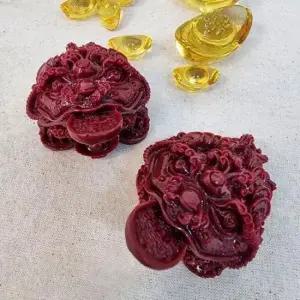 [JED] 장식품 액막이 경면주사 삼족두꺼비 빨간 풍수소품