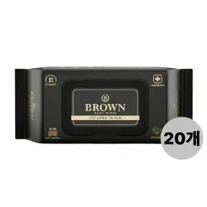 브라운 물티슈 신생아 아기물티슈 1등급 VIP 골드 블랙 고평량 휴대용 캡형 88g 20매 20개