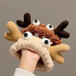 폼폼 꽃게 세안 밴드 헤어 망 스트랩 세수 머리띠 세안밴드 헤어밴드