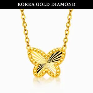 [한국금다이아몬드] *롯쇼페특가* 순금 24K 목걸이 컷팅 쥬드 나비 1.875g