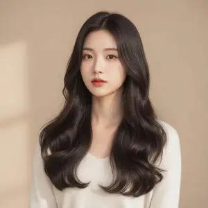 여신 웨이브 붙임머리 피스 60cm 자연스러운 긴머리 가발 똑딱이형