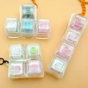 클리어 불빛 딸깍이 완구 1타 12개입누르는키링 장난감링 만지는링 놀이캡 키캡 키링