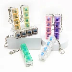 풀LED 클리어 딸깍이 기계식 클리커 키링 7개 세트