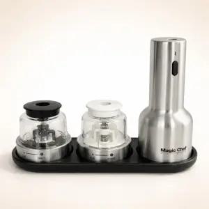 매직쉐프 전동 그라인더 소금 후추 페퍼밀 스테인레스 실버풀세트