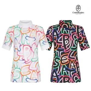 까스텔바작 골프 여자 여름 반목 컬러 프린트 반팔 티셔츠 BG-EMTS710