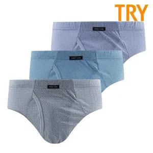 [TRY]트라이 남성 순면 삼각팬티 맥시 브리프 3매입 패턴F