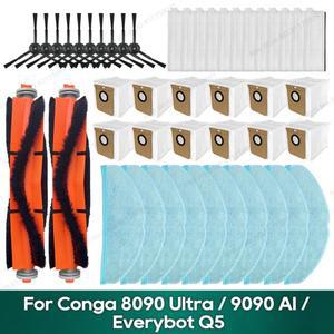 Conga 8090 Ultra / AI Everybot Q5 액세서리와 호환 가능 메인 브러시 필터  천 먼지 봉투 예비 부품