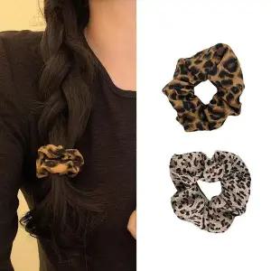 [골드스마일]호피 곱창 머리끈 헤어 밴드 레오파드 스크런치 곱창끈 곱창머리끈