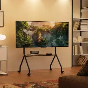 TV 거치대 스탠드형 브라켓 사무실 철제 이동식 바퀴