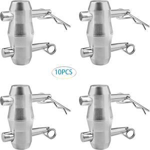 10개입 알루미늄 양단 원뿔형 커플러 클립 핀 포함 DJ 무대 트러스 클램프 부품 - F34 파이프 훅 호환