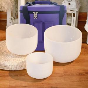 KVKA 10인치 432hz 무광 석영 크리스탈 싱잉볼 차크라 세트 3개 요가 사운드 힐링 음악 명상용