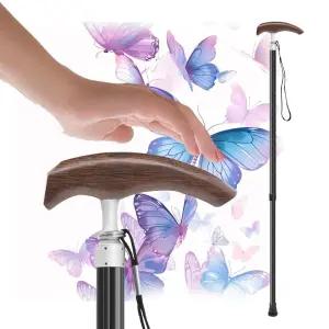 초경량 노인 지팡이 할머니 효도선물 미끄럼방지 보행 보조 고급 원목 일자 지팡이