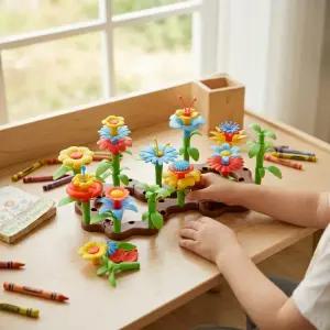 꽃가든블록 가든꾸미기장난감 KC인증 블럭꽃 꽃블록 플라워가든 104P 54P