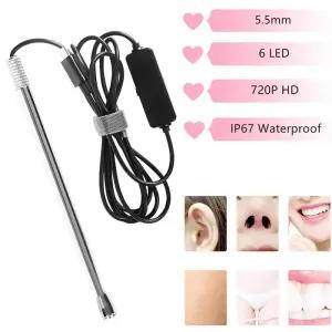 귀이개내시경 귀후비개 귀파개 귀지 제거 카메라 귀청소 안드로이드 PC용 55mm 내시경 질 자궁경부 검사 IP