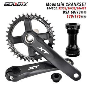 GOLDIX XT 자전거 크랭크 셋 104BCD 와이드 좁은 체인 링 170/175mm 길이 단조 Shimano 호환/SRAM 11-12Spe