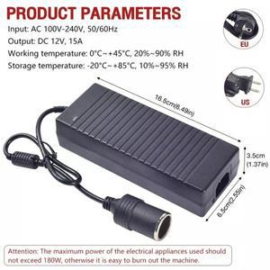 호환 EU 미국 플러그 담배 변환기 110V/220V  12V 15A 전원 어댑터 AC/DC 공급