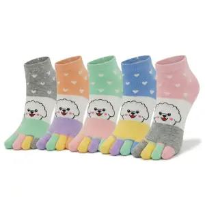 더엘피스 여성 단목 여자 귀여운 캐릭터 발목 발가락 양말