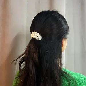 머리고무줄 포인트 헤어 리본끈 화이트펄 진주머리끈 곱창머리끈 머리끈