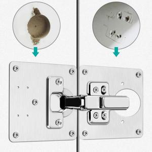 1pc 도어 주방 서랍 수납장 경첩 수리 플레이트 키트 스테인레스 스틸 찬장 장착