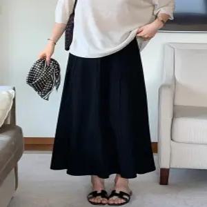 플로 링클프리 밴딩 절개 롱스커트 (one color) 구김NO