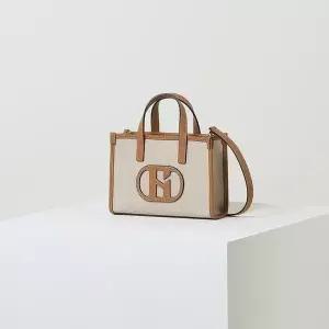 [헤지스](광주신세계)[HAZZYS ACC][H20]베이지 가죽 배색 미니 토트백 HIBA6F106I2