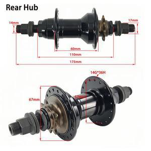 허브 36H 4 폴 88 사운드 5 베어링 자전거 좌/우 드라이버 앞/뒤 경량 합금