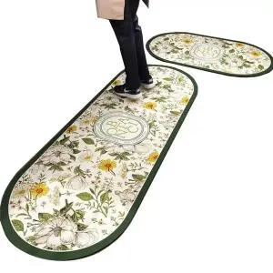 [골드스마일]그린꽃 라운드 3세대 규조토매트 2종 주방매트