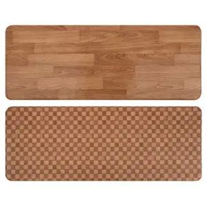 국산 우드 주방 싱크대 씽크대 PVC 양면 발 매트 대 체크