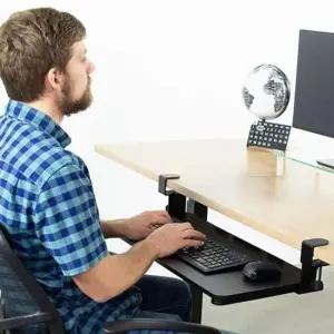 [무료배송] 책상 두께 조절 슬라이드 키보드 받침대 (책상 부착)