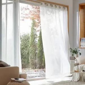 모던하우스 윈디라인 시어 아일렛형 긴창문커튼 140x240 화이트 2p1249339