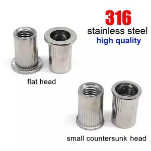 팝너트 316 A4-80 스틸 인서트 리벳 너트 M3m4m5m6m8m10m12 플랫 헤드 소형 카운터 싱크 리브