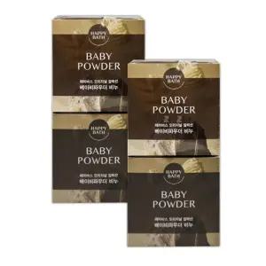 해피바스 비누 세수 세안 클렌징 비누 파우더향 4개