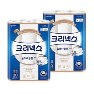 크리넥스 3겹 울트라클린 화이트 25MX30롤 2팩