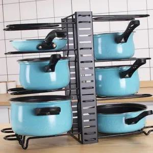 냄비 정리대 다용도 거치대 높이 프라이팬 정리대 조절 보관 씽크대 와이어 탈부착 수납장 그릇 선반 식기